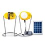 Boom- [3-In-1] Portable Solar Lamp with Fm, Mp3, & USB Mobile Charging Solar Light Lamp with Yellow Base